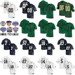 NCAA University Football College 14 Kyle Hamilton Jersey 7 Isaiah Foskey 57 Jayson Ademilola 27 JD Bertrand 5 Cam Hart Team Color Bordery e costura para f￣s de esporte