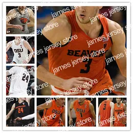 College-Basketball trägt individuelles 2021 Ncaa Basketball Oregon State Beavers-Trikot Tres Tinkle Ethan Thompson Kylor Kelley Zach Reichle Alfred Hollins Gary Payton 4X