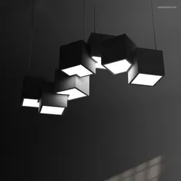 Pendant Lamps Postmodern Designer Gallery Studio Led Chandelier Art Magic Cube Dinner Living Room Suspension Lighting Fixtures