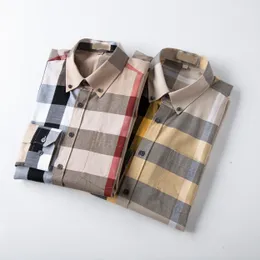 Spring and Autumn New long sleeve shirt men slim grid young leisure luxury business fashion non - ironing shirt#15