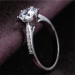 100% solid 925 Sterling Silver Ring har silvercertifikat för äkthet 1CT SONA CZ Diamond Engagement Smycken för kvinnor