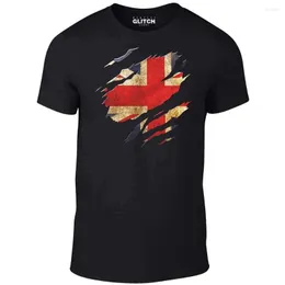 Herr t-skjortor union jack flagga oregelbundna män skriver ut kort ärm t-shirt