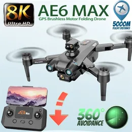 DRONES AE6 MAX DRONE 4K 8K HD CAMERA GPS 5G FPV Visuellt hinder Undvikande Professionell Brushless Motor Quadcopter RC Dron Toys 221031