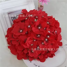 Decorative Flowers 21cm 90Heads Artificial Hydrangea Party Home Decoration Accessories Wedding Arch DIY Flower Wall Fake