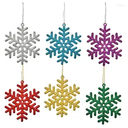Juldekorationer 6/12st Snowflakes Crutch Pendants Xmas Tree Ornament Home Hanging Decor för Navidad 2022