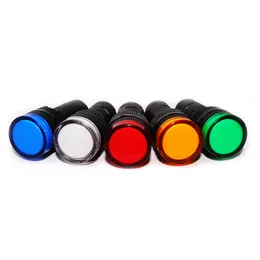 Indoor Lighting 16mm Panel Mount Signal Power Led Indicator Light Blue Green Red White Yellow Pilot Lamp AC/DC 12V/24V/220V Warning Lamp