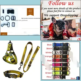 Collari per cani Guinzagli Step In Dog Harness Designer Cani Collari Guinzaglio Set Training Walking Of Your Puppy Harnesses Cool Letter Patte Dhffc