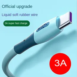 Жидкая силиконовая быстро зарядка микро USB -кабели для Huawei Type C Кабельное зарядное устройство Мобильное телефон Quice Charger Samsung Xiaomi 1.2m