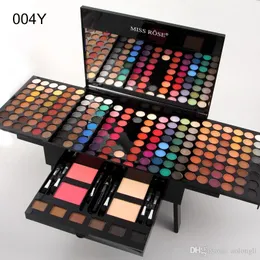 MISS ROSE Makeup Eyeshadow Palette Blush Powder 180 Colors Complete Makeup Set Shimmer matte nude shimmer eye shadow with brush DHL