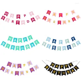 Party Decoration 1 Set Happy Birthday Banners Flags Paper Bunting Garland Wedding Boy Girl Girl Kid Baby Shower Supplies Decor