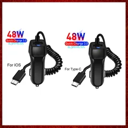 CC193 USB Car Phone Charger لـ Samsung S10 S9 Plus شاحن السيارات Micro Type C Cable Charge Quarge for Xiaomi Huawei Sony