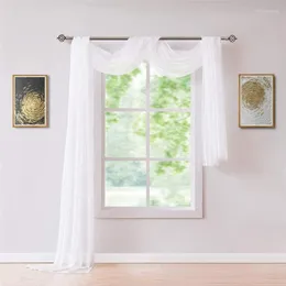 Party Decoration Window Screen White Arched Wedding Balcony Light Curtain Scarf High-klass med enskikt Tulle Valance Backdrop