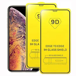 Dla iPhone 14 13 12 15 Pro Max Screen Protector Temperted Glass 9D przezroczyste pełne okładki Gals Film XR XS MAX 12MINI 11PRO 15PLUS SE2 +Pudełko detaliczne