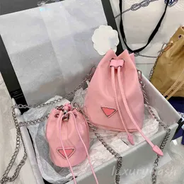 23ss Latest 3 Color Canvas Bucket Shoulder Bag New Summer Drawstring Chain Women Crossbody Bags Designers Brands Luxurys Lady