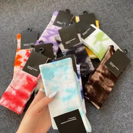 Damen Herren Krawattenfarbe Drucksocken Street gedruckt Baumwolle lange Harajuku HipHop Sportsock für Männer Frauen Paar hohe Socks Herbst Winter 2022