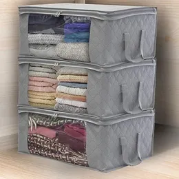 Clothing Storage Non-woven Clothes Bags Folding Quilt Under Closet Box Dust-proof Cabinet Finishing Boxe's Save Space Organizer