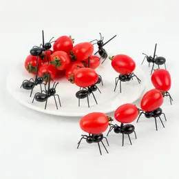 12 stks schattige mini mieren fruit vork herbruikbaar dier voorgerechtvorken snack cake dessert pick feestbenodigdheden