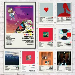 Dukmålning Kanye West Donda Twisted Life of Pablo Albumstjärnor Affischer och tryck Väggtavlor för hemrumsinredning Ramlösa