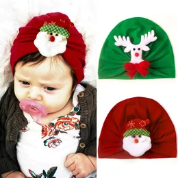 Çocuklar Noel şapkası bebek kız bebek karikatür elk Noel claus cap hint türban kapakları yumuşak tavan kafatası beanie çocuk şapkalar