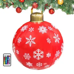 Party Decoration Inflatable Christmas Ball Light 60cm Large PVC Decorative With Remote Holiday Supplies For