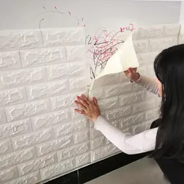 Duvar çıkartmaları Toptan sahte köpük tuğlalar 3D paneller soyulma ve oturma odası için duvar kağıtları sopa yatak odası arka plan dekorasyon stok