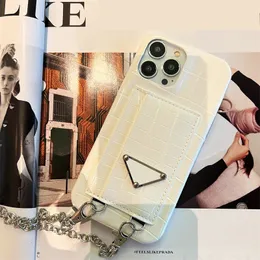 Cell Phone Case Designers 14 Pro Max Case for iPhone 13 12 11 Plus Promax XR XSmax Metal Chain Luxury iPhone Case
