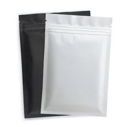 Matte Black White Heat Sealable Plastic Flat Mouth Zippper Packaging Bag Smell Proof Aluminum Foil Mylar Ziploc Bags