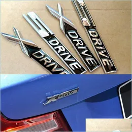 ملصقات السيارة الأسود المعدني كروم Matt Xdrive X Drive Sdrive S Emblem Padge Sticker ملصق ل 3 4 5 6 7 Series X1 X3 X5 E70 X6 E71 Dro Dhzyr