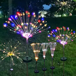 90/2010/150LEDS Lâmpadas solares solares ao ar livre Fireworks luz