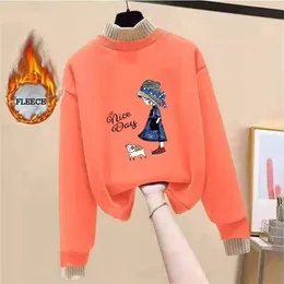 Moletom de inverno Meninas espetadas de lã Tops Tops de moda infantil