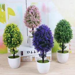 Dekoratif Çiçekler Yapay Bitkiler Bonsai Küçük Ağaç Pot Plastik Sahte Saksı Süslemeleri Düğün Ev El Bahçe Dekorasyonu