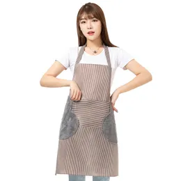 Household Waterproof Hand-wiping aprons Kitchen Apron Towel Stripes Plaid Adjustment Anti-fouling Oil-proof Adult Home Work RRA342