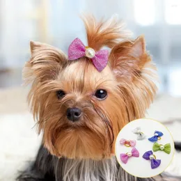 Abbigliamento per cani Po Puntelli 20 Pz / set Elegante fascia per capelli maltese con fiocco bellissimo Anello per animali domestici Buona tenacità per l'uso quotidiano