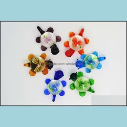 Pendant Necklaces Pendant Necklaces Pendants Jewelry Wholesale Flower 3D Animal Turtle Murano Glass Bead Fit Girls Wome Dhjft Drop D Otupw