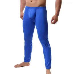 Indumenti da notte da uomo Pantaloni da notte da uomo Ice Silk Sexy Bugle Pouch Pantaloni Lounge Pants Ultra-sottile Slip Homme Pigiama Pigiama Intimo 2XL