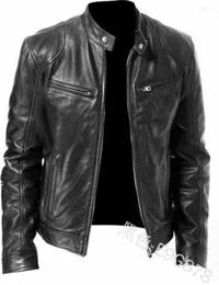 Męskie kurtki męskie płaszcz pu skórzana kurtka wiosna jesienna zima szczupła koreańska streetwear gotycka motocyklowa motocyklowy punkowy punkowy Abrigos