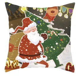 Kuddefodral God julkudde omslag Santa Claus älgdekoration för hemkuddar soffa gåva