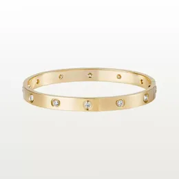 Love Screw Bracelet Designer Bangle 10 Diamond Charm Bracelets Ontwerpers Sieraden Titanium Staal Verguld Vervaagt nooit Niet Allergisch Goud/Zilver/Rose