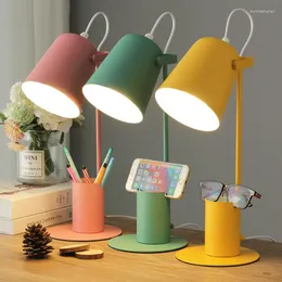 Table Lamps Creative Nordic Iron Art Lamp LED Fashion Reading Dimming Desk With Pen Holder Eye-Protect For Home Decor