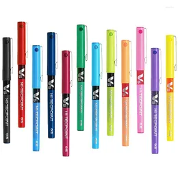 Japão 0,5 mm V7 0,7 mm Pen reta de grande capacidade Gel de tinta colorida material escolar estacionário fofo