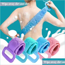 Bath Tools Accessories Sile Bath Bath Body Body Body esfoliando MAS Para limpeza de chuveiro Correia de banheiro 5pcs Drop entrega 2022 ele dhhec