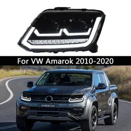 VW Amarok High Beam Angel Eye Projector 렌즈를위한 자동차 조명 헤드 라이트 동적 스 트리머 턴 신호 전면 램프 LED 주간 런닝 헤드 라이트