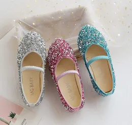 Flache Schuhe Frühling Herbst Kinder Mädchen Tanzen Leder Prinzessin Pailletten Weichen Boden Baby Single Kinder Party Sparkly