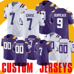 Maglia personalizzata Lsu Tigers Joe Burrow Burreaux Jamarr Chase Odell Beckham Jr. Leonard Fournette Tyrann Mathieu Patrick