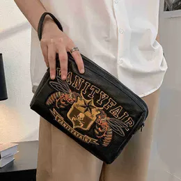 Evening bag Leather Cluth Bag Man Wallet And Handbags For Men Shoulder Fashion Crossbody Hand s Embroidery Bolsa Hombre 220728