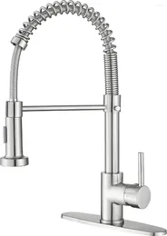 Kitchen Faucets With Pull Down Sprayer Spring Commercial Sink Faucet Solid Brass 10 Inch Mounting Table
