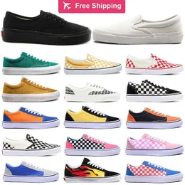 Cheaper Old Skool Canvas Shoes Men Women Running Sneakers White Black Pink Green Slip on Sports Chaussures Walking Jogging Outdoors