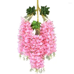 Dekorativa blommor konstgjorda wisteria hängande 12 datorer simulering silkblomma hortensia för diy garland vinstäng hem hem