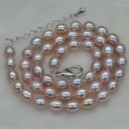 Halsband, atemberaubende natürliche lila echte Süßwasserperlen-Halskette, Schmuck für Frauen