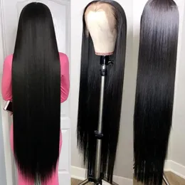 10-40inch lång rak perruque cheveux humain peruker brasiliansk remy hår 13x4 glueless spets främre mänsklig plockad